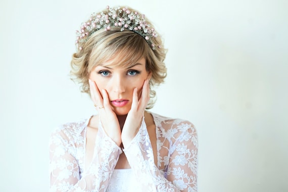 Swarovski Crystal & Pearl Bridal Crown: Handmade Wedding  display picture 2