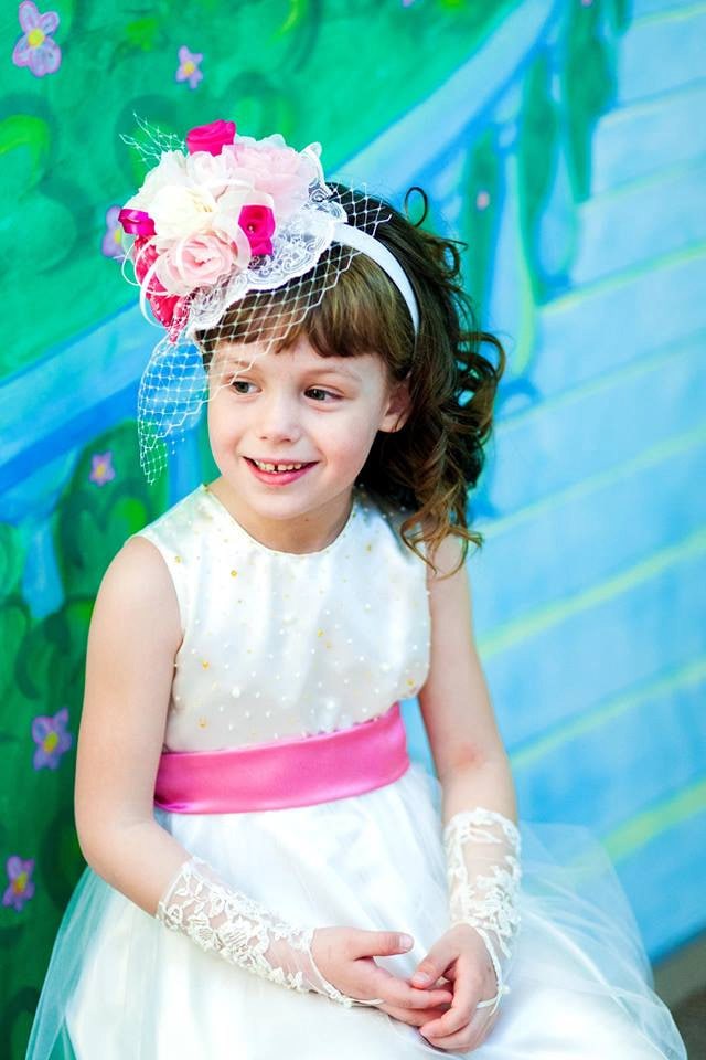 Pink Flower Girl Mini Hat Fascinator: Floral Headpiece - Etsy display picture 3