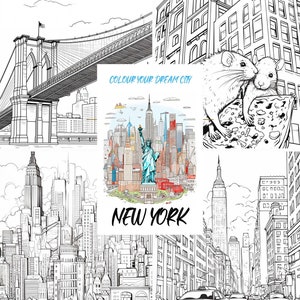 New York Coloring Book, Big Apple Landmarks (Digital Download)