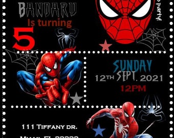Spiderman Geburtstag digitale Einladungskarte, Einladung, Ankündigungskarten