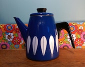 Vintage cathrineholm catherineholm enamel enamelware coffee pot teapot blue cathrine catherine Holm