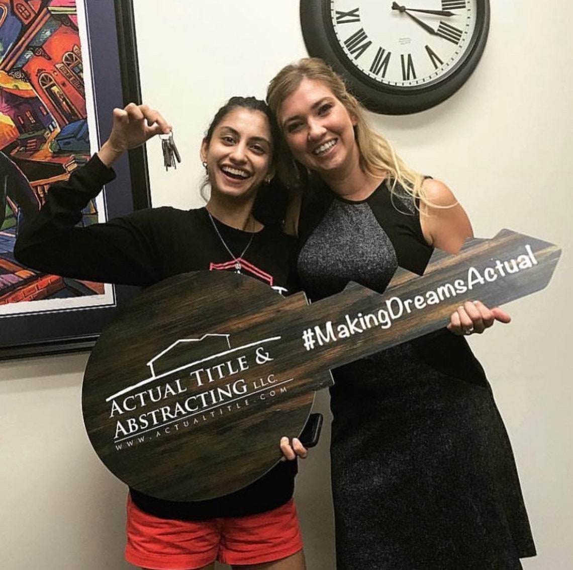 Real Estate Wooden Key Photo Booth Prop Custom Printed Key Etsy