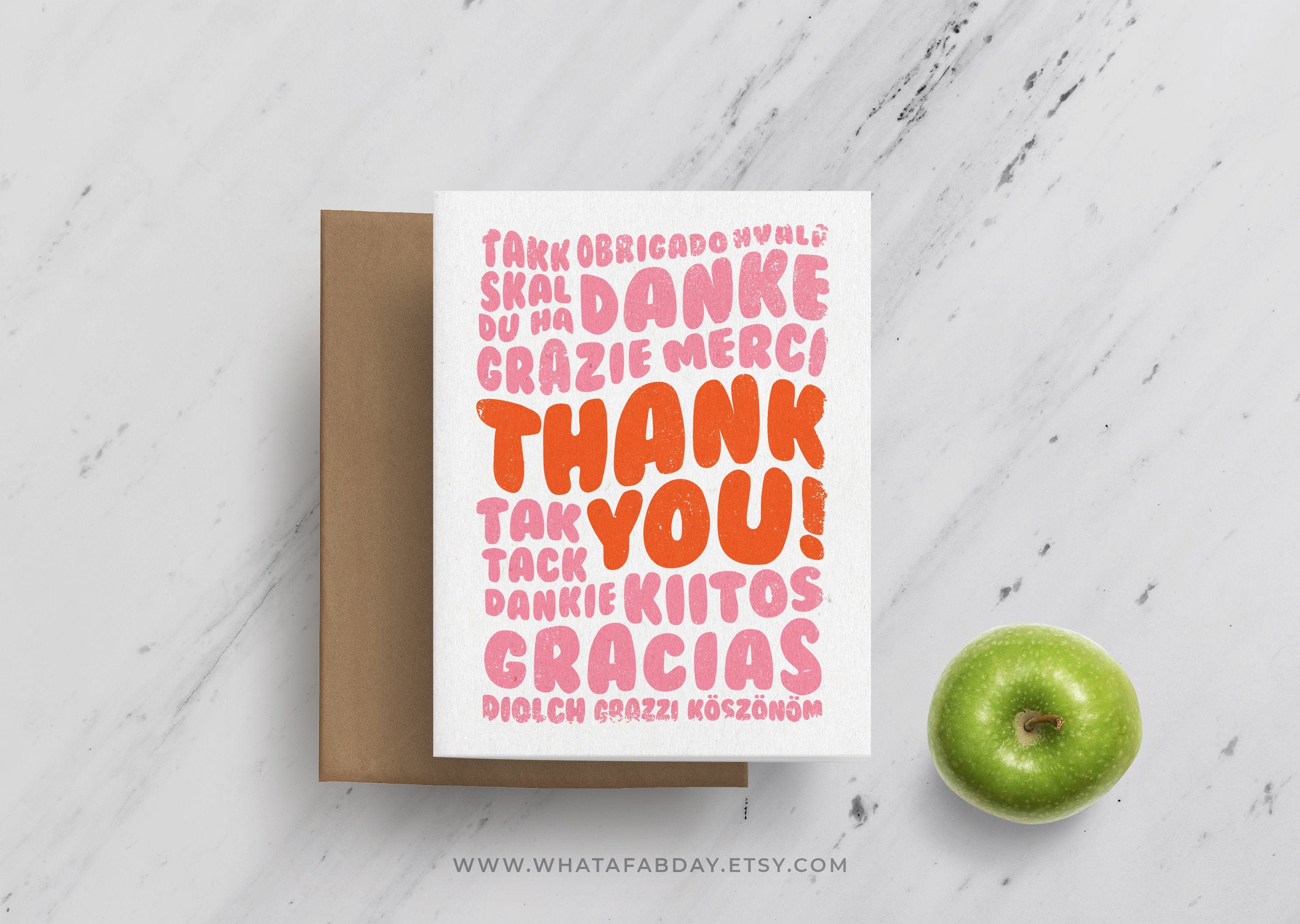 Thank you card in different languages Instant download | Etsy