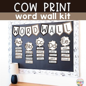Classroom Word Wall Display Editable Neutral Boho Classroom Decor Word Wall Bulletin Board | Neutral Alphabet Word Wall Kit Sight Word Wall