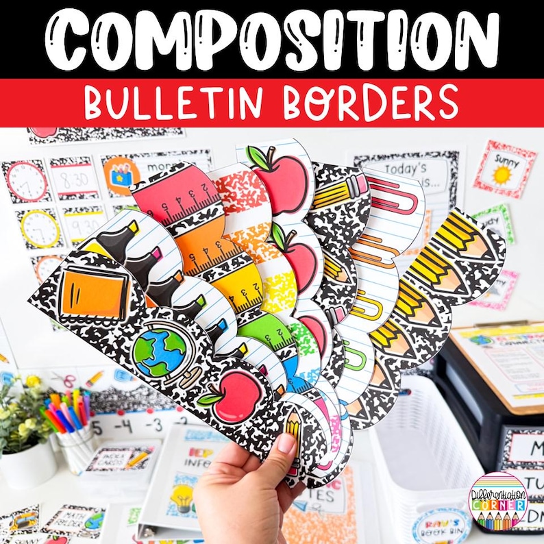 Printable Border Bulletin Board Composition Notebook Bulletin Board ...