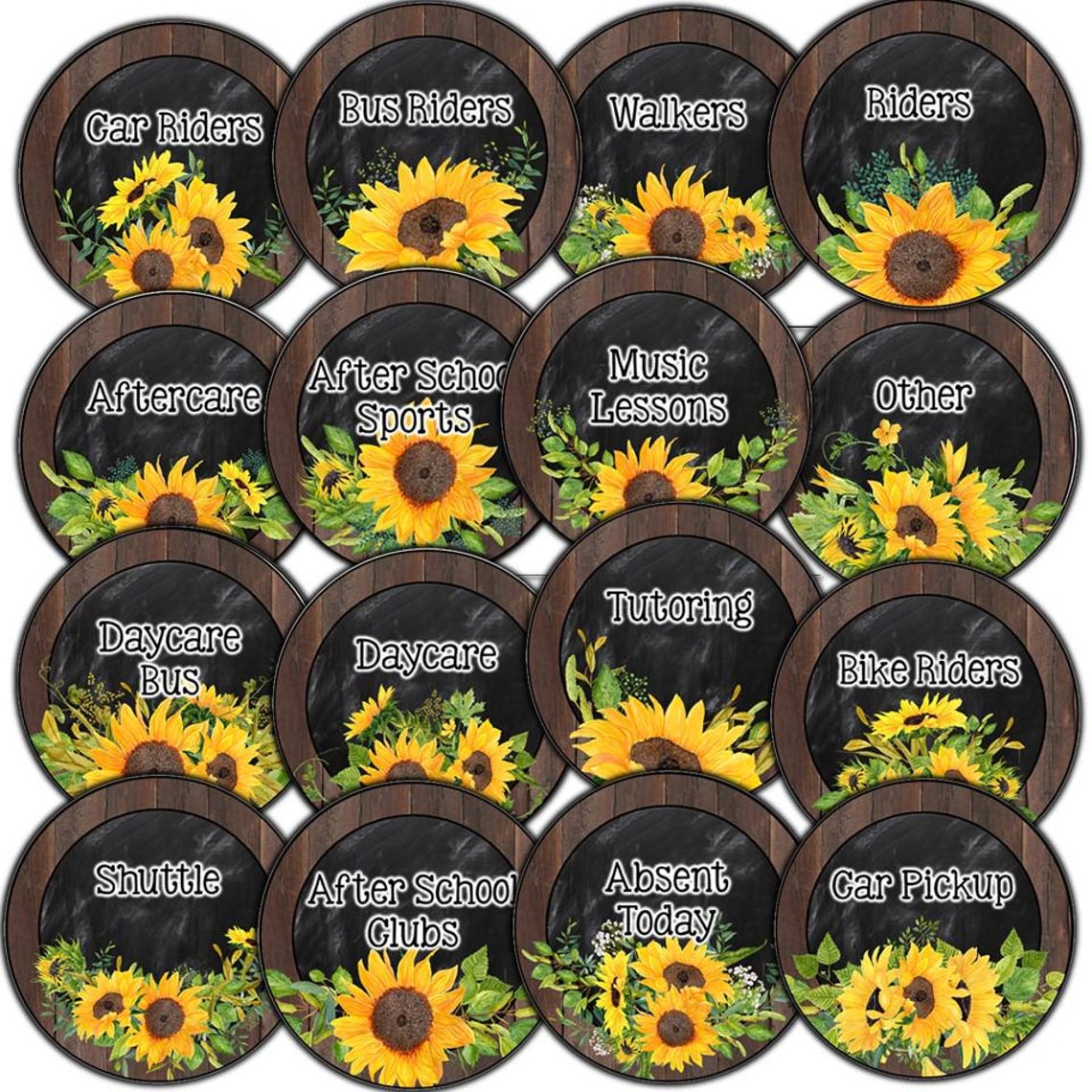 How We Go Home Dismissal Chart Template | Sunflower Farmhouse Classroom ...