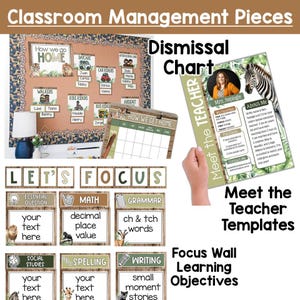 Jungle Themed Classroom Decor Bundle Safari Classroom Decor Calming ...