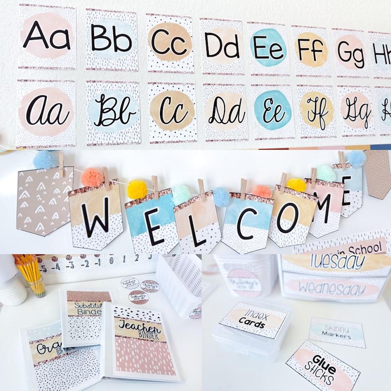 Neutral classroom decor bundle neutral classroom theme calming classroom decor boho classroom decor boho classroom bundle boho classroom schedule boho classroom decor bundle class decor