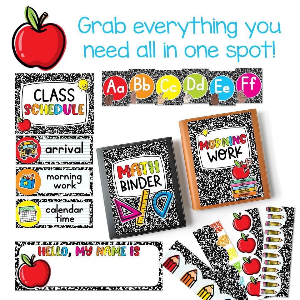 Teacher Toolbox Labels Editable Composition Notebook Classroom Decor - Etsy