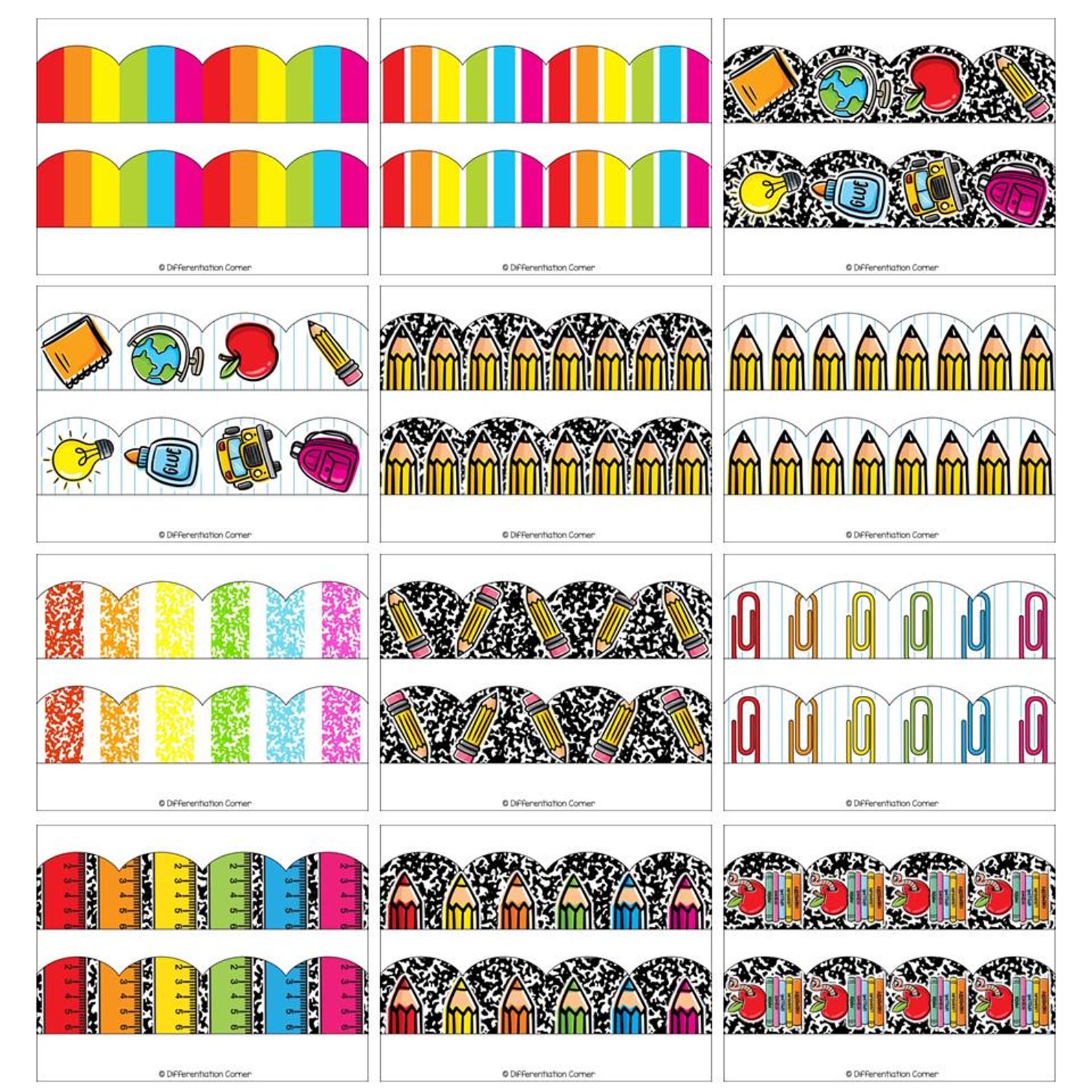 Border Design Rade Printable Border Bulletin Board Composition Notebook Bulletin Board ...