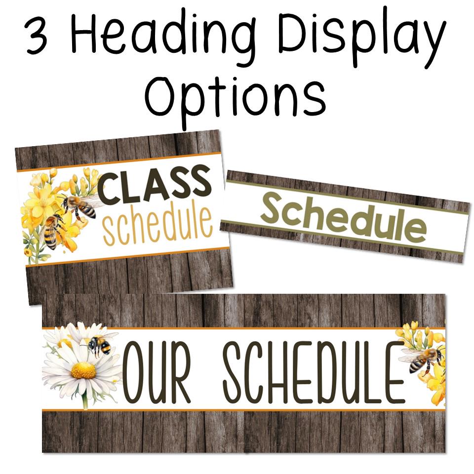 Editable Daily Schedule Cards Bee Classroom Decor Printable Classroom ...