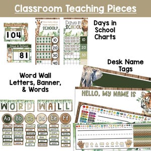 Jungle Themed Classroom Decor Bundle Safari Classroom Decor Calming ...