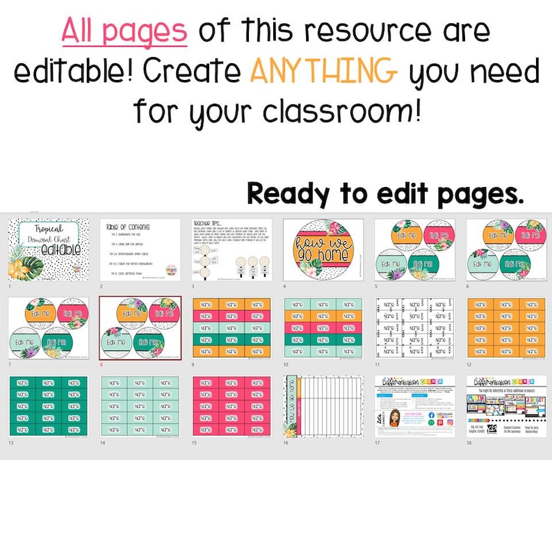 How We Go Home Dismissal Chart Template Tropical Classroom Decor | How ...