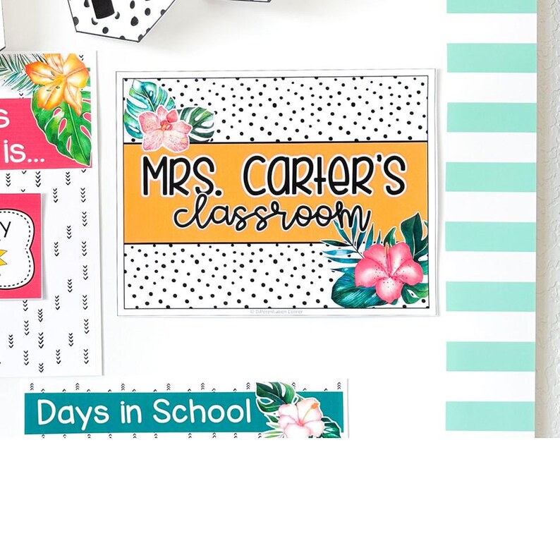 Editable Classroom Labels Tropical Classroom Decor Tropical Classroom ...
