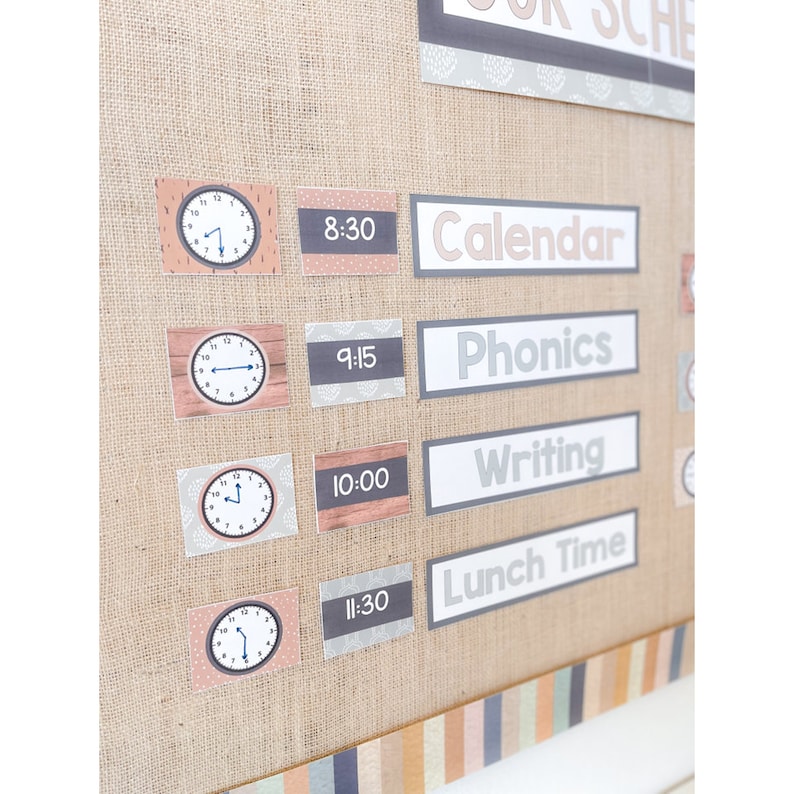 Editable Daily Schedule Cards Neutral Boho Classroom Decor Boho editable-daily-schedule-cards-neutral-boho-classroom-decor-boho