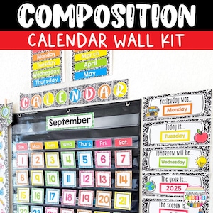 Calendar Pieces Pocket Chart Calendar Composition Notebook Class Calendar Numbers Calendar Wall Kit Editable Template