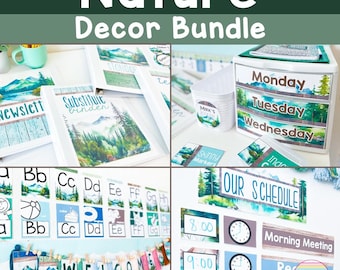 Nature Classroom Decor Bundle Nature Classroom Theme Mountain Forest Classroom Decor Theme Forest Theme Calming Classroom Decorations