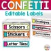 Editable Confetti Rainbow Classroom Labels Classroom Decor Confetti ...