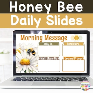 Daily Slides Classroom Daily Slides for Teachers with TIMERS Google Slides Templates for Teachers Bee Themed Classroom Decor Bee Class Decor