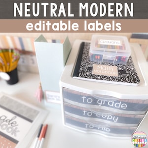Editable Boho Classroom Labels Neutral Boho Classroom Decor Neutral Classroom Supply Labels, Editable Labels for School Supplies