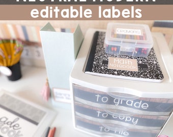 Editable Boho Classroom Labels Neutral Boho Classroom Decor Neutral Classroom Supply Labels, Editable Labels for School Supplies