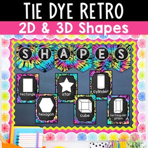 PRINTABLE Shape Posters and Charts | Colorful Classroom Decor 2D and 3D Shapes Posters Bright Shapes Bulletin Board Class Decor Shapes Chart