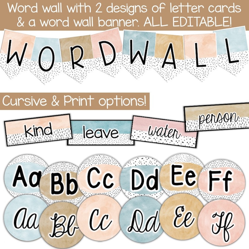 Modern Neutral Boho Classroom Decor Bundle Classroom Etsy