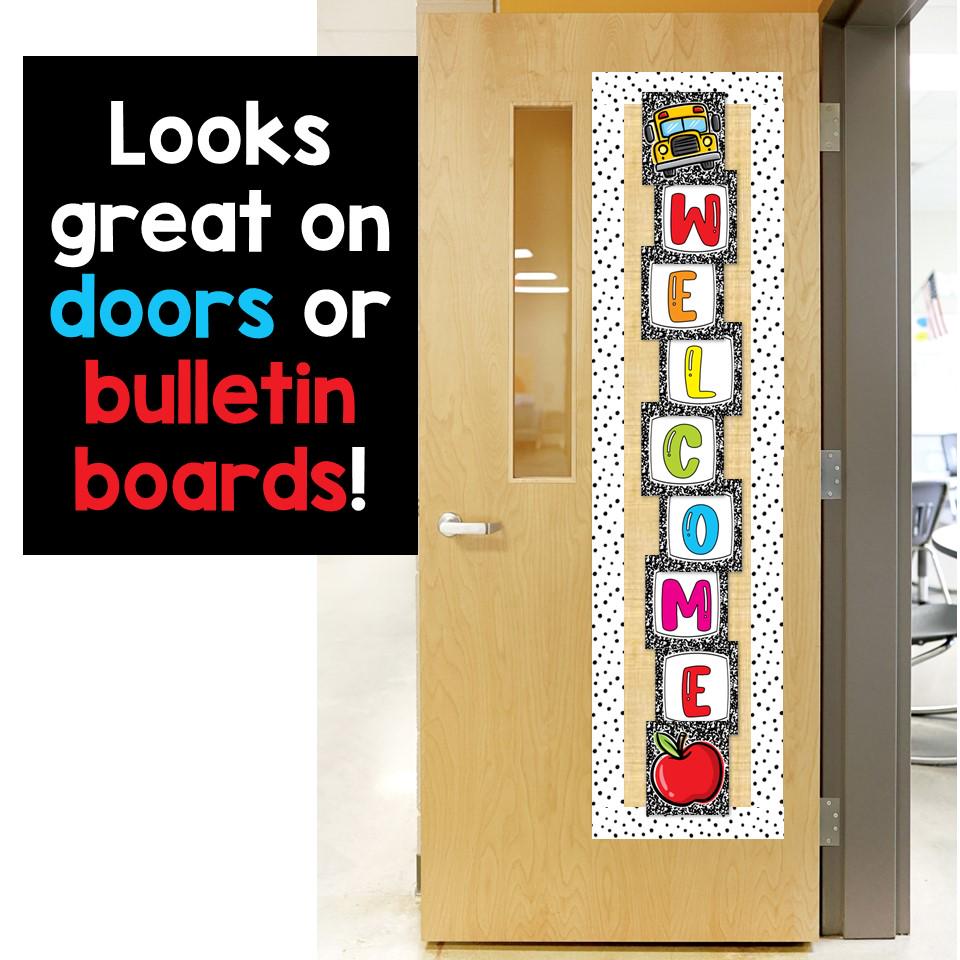 PRINTABLE Welcome Banner | Composition Notebook Classroom Decor ...