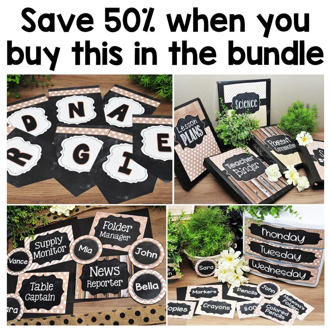 PRINTABLE Shape Posters and Charts | Farmhouse Neutral Classroom Decor ...