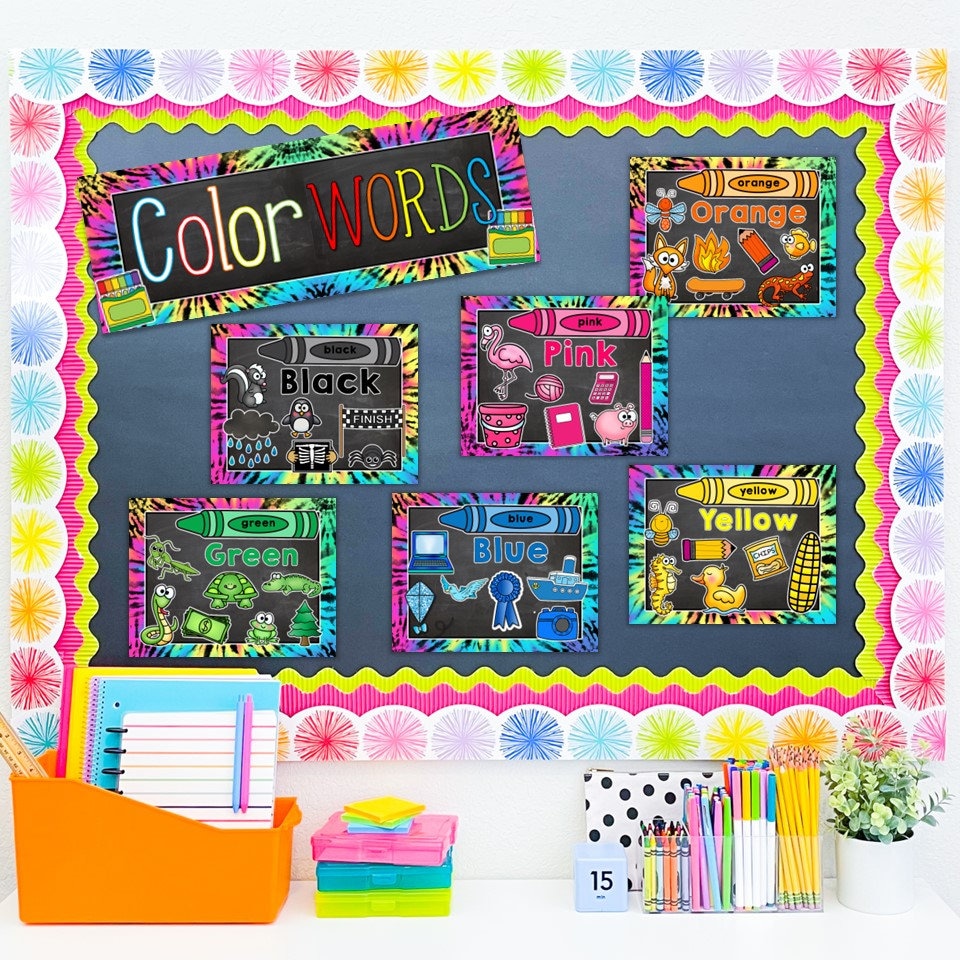 PRINTABLE Color Posters Pack | Tie Dye Retro Classroom Decor | Retro ...