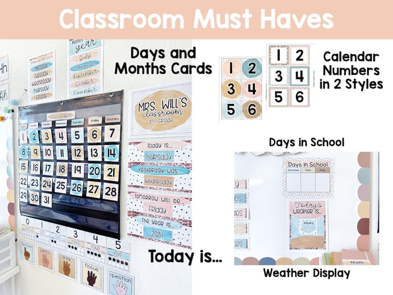 Neutral classroom decor bundle neutral classroom theme calming classroom decor boho classroom decor boho classroom bundle boho classroom schedule boho classroom decor bundle class decor