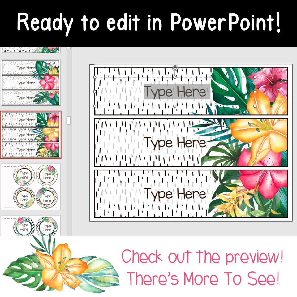 Editable Classroom Labels Tropical Classroom Decor Tropical Classroom ...
