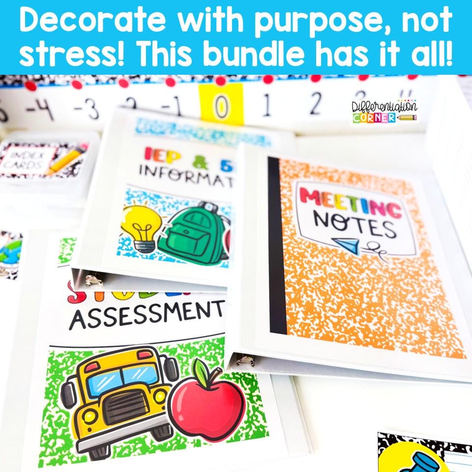 Composition Notebook Classroom Decor Bundle Cute School Supply ...