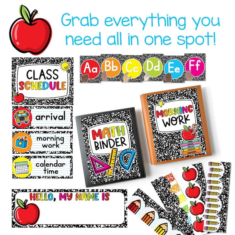 Sound Wall Classroom Posters Composition Notebook Classroom Decor ...