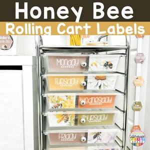 10 Schubladen Rollwagen Etiketten Bearbeitbar Bee Klassenzimmer Dekor Bienen Rollwagen Etiketten Bienen Themen Klassenzimmer Dekor Honigbienen Klasse Dekor