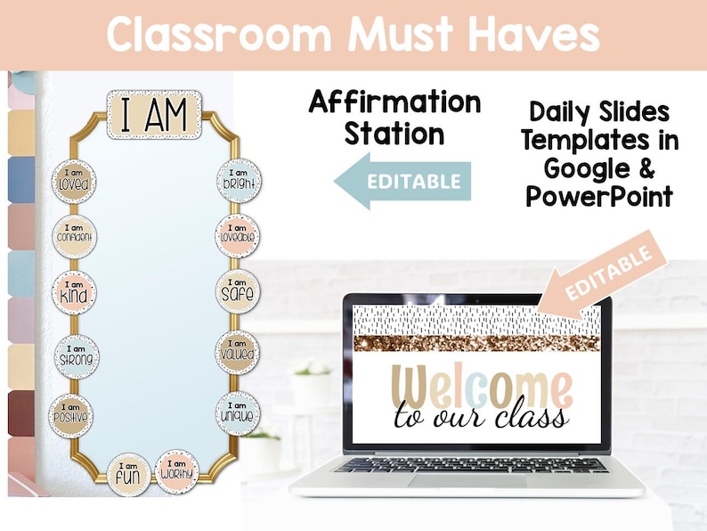 Neutral classroom decor bundle neutral classroom theme calming classroom decor boho classroom decor boho classroom bundle boho classroom schedule boho classroom decor bundle class decor