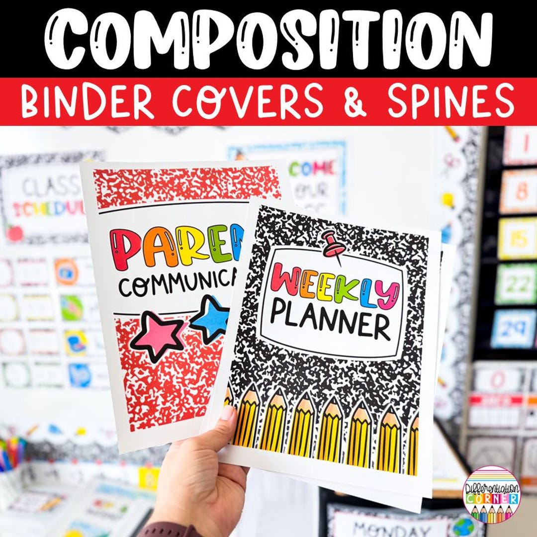 Editable Binder Covers and Spines Template Composition Notebook ...