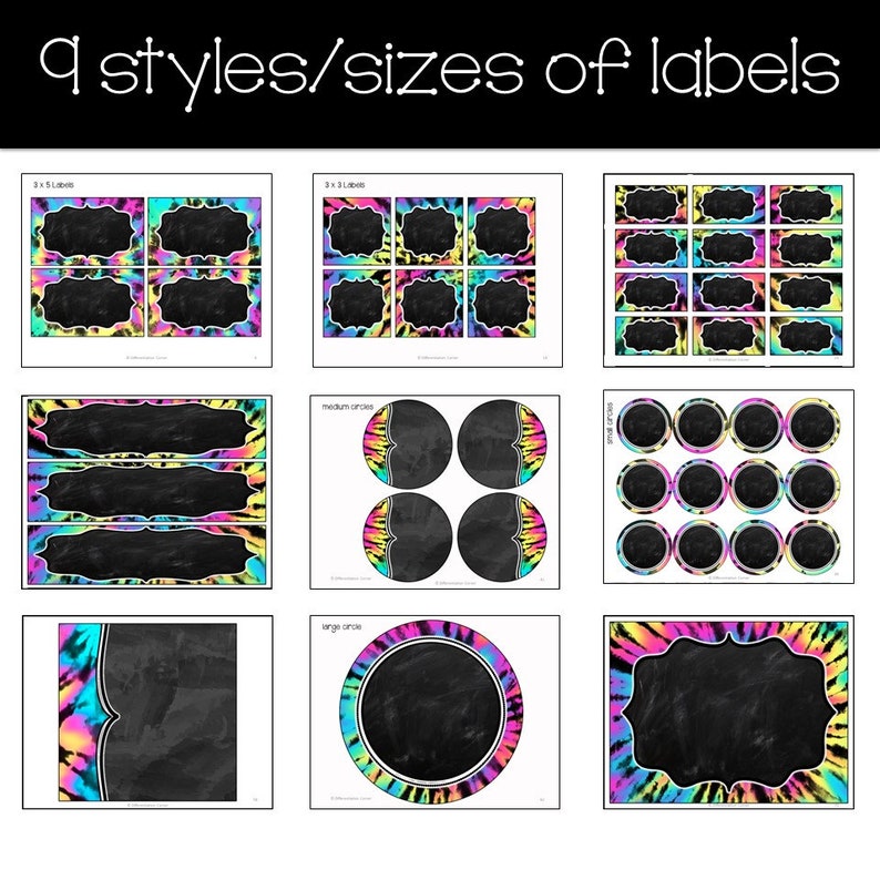 Editable Classroom Labels Tie Dye Retro Classroom Decor Classroom ...
