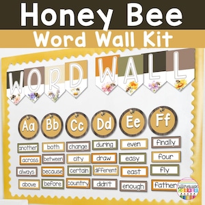 Classroom Word Wall Display Editable Bee Theme Classroom Decor Word Wall Bulletin Board Bee Alphabet Word Wall Kit Sight Word Wall Template