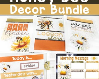 Honey Bee Themed Classroom Decor Bundle | Calming Wildflower Classroom | Bee Classroom Decor Neutral Classroom Decor Class Decor