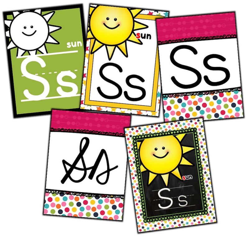 Alphabet Posters With Pictures for the Classroom | Confetti Rainbow ...