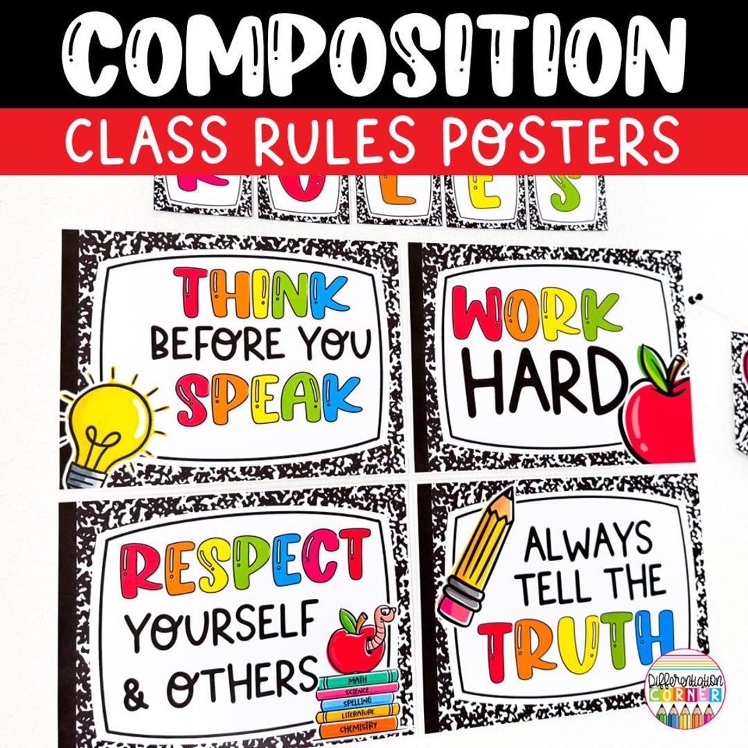 Composition Notebook Classroom Rules Posters Composition Notebook ...