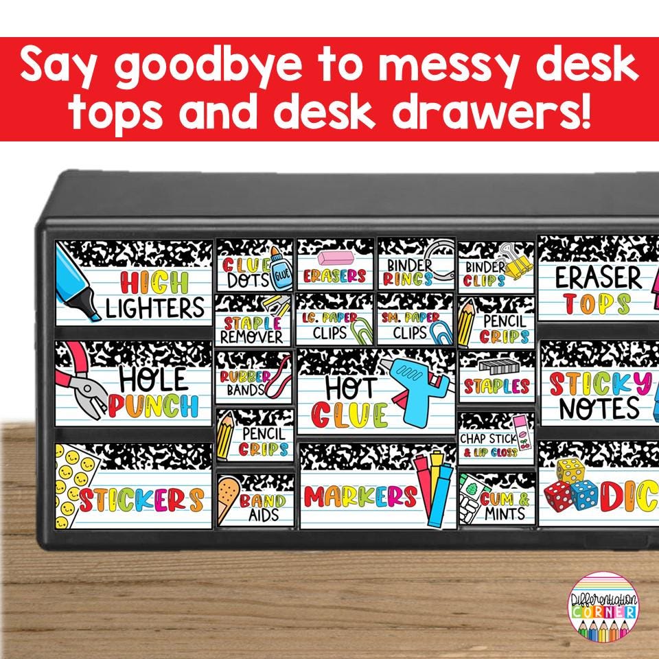Teacher Toolbox Labels Editable Composition Notebook Classroom Decor - Etsy