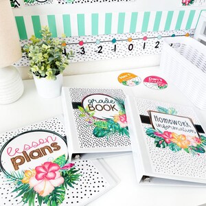 Modern Tropical Classroom Decor Bundle | Signs, Posters, Bulletin ...