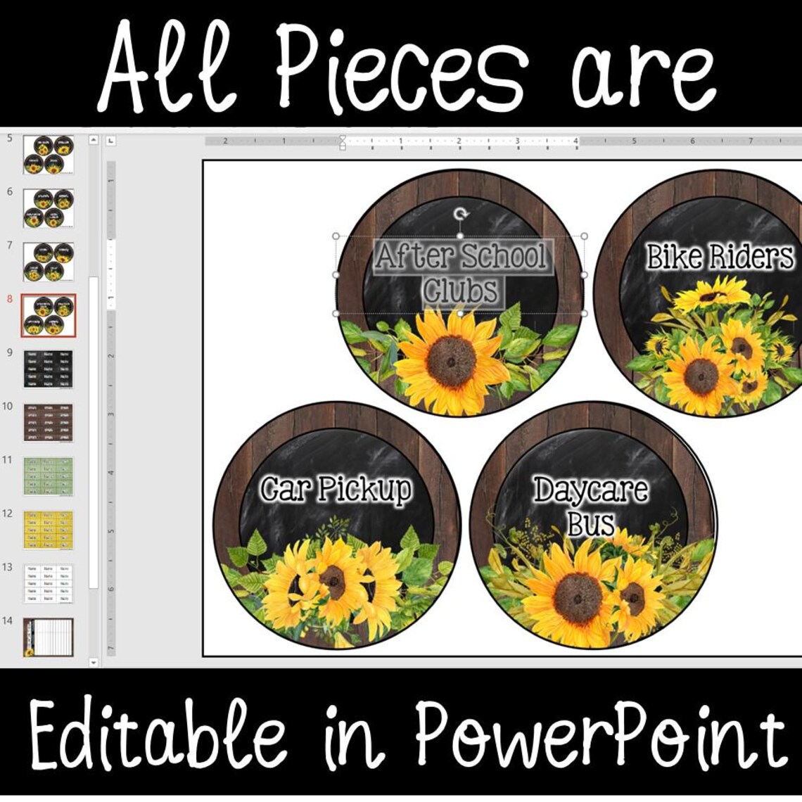 How We Go Home Dismissal Chart Template | Sunflower Farmhouse Classroom ...