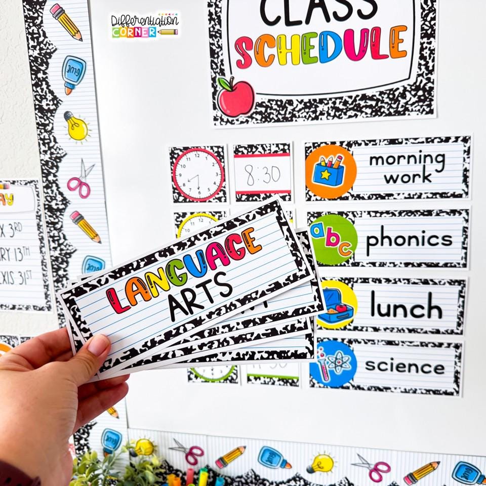Composition Notebook Classroom Decor Bundle Cute School Supply ...