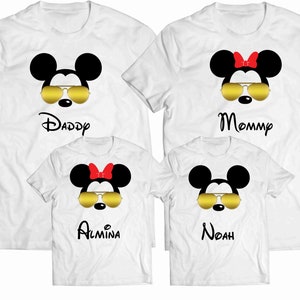 Disney Family Shirts, Mickey Sunglasses Shirts, Matching Disney Tees, Disney Vacation Tee, Gold Sunglasses Tees, Mickey Aviator Shirt image 2