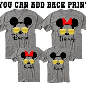 Disney Family Shirts, Mickey Sunglasses Shirts, Matching Disney Tees, Disney Vacation Tee, Gold Sunglasses Tees, Mickey Aviator Shirt image 1