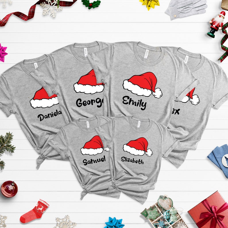 Cadeau de Noël pour la famille, chemise de Noël en famille, t-shirts de Noël assortis, t-shirt de Noël personnalisé, KT186 image 4