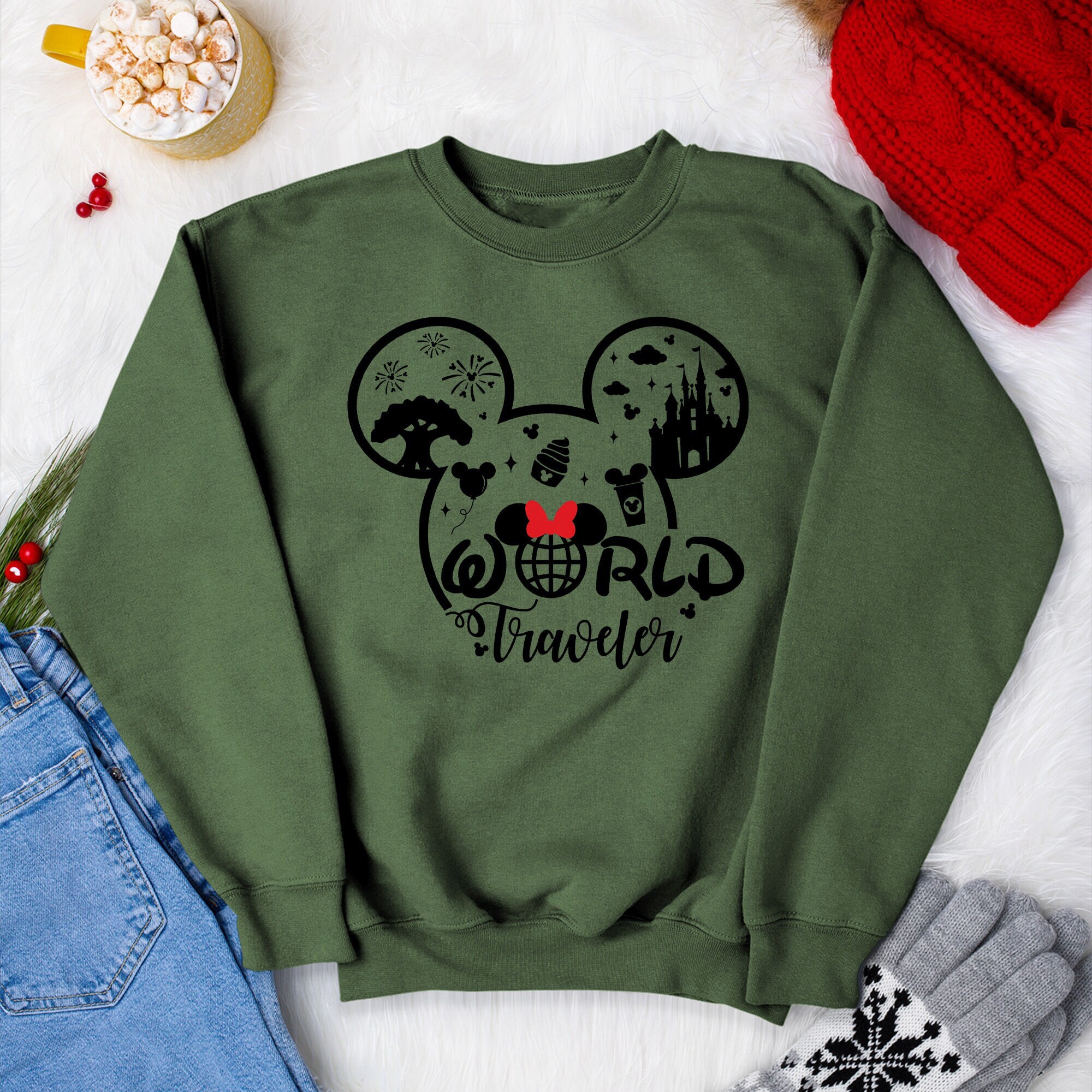 Disney World Sweatshirt Minnie Mouse Disneyland Sweatshirt